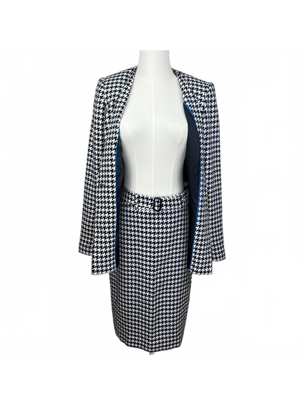 Calvin Klein Tailored Houndstooth Blazer‎ & Skirt Set